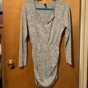 WINDSOR gray ruching shirt